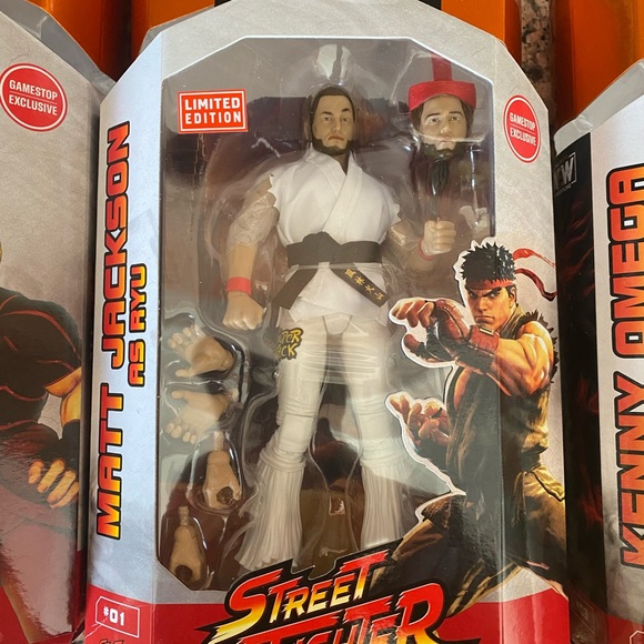 AEW The Elite - Street Fighter Set Kenny Omega Matt Nick Jackson Figures - NEW - Picture 3 of 5